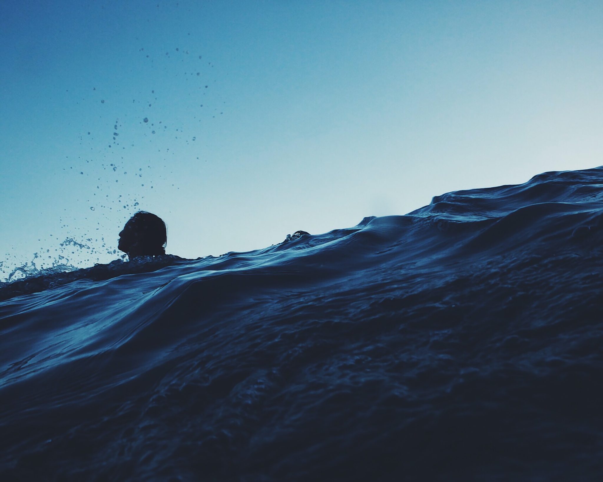 Swimmer in sea