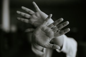 A person stretching his hand