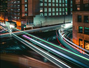 Time lapse photography of cars on road during night time